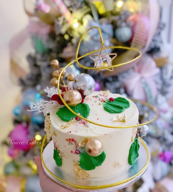 painted buttercream xmas spiral cake