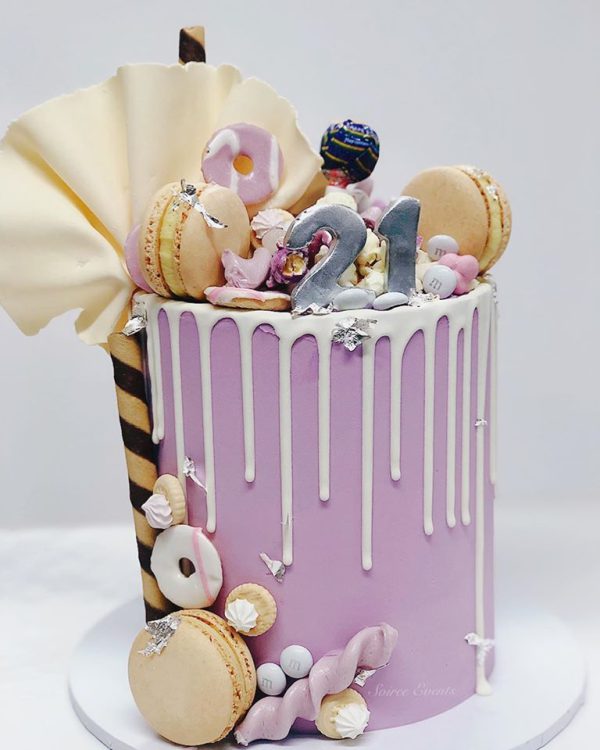 Pastel Purple Dreamland Drip Cake - Image 2