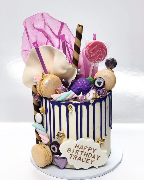 Pastel Purple Dreamland Drip Cake - Image 3